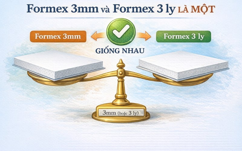 Fomex 3mm và fomex 3 ly là cách gọi khác nhau